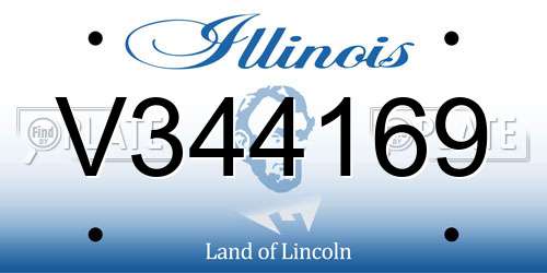 V344169 Illinois License Plate