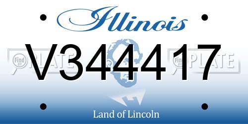 V344417 Illinois License Plate