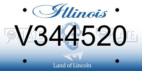 V344520 Illinois License Plate