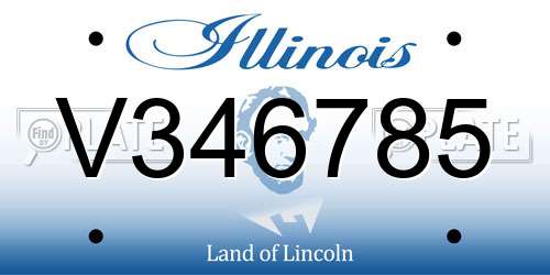 V346785 Illinois License Plate