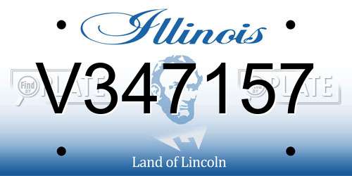V347157 Illinois License Plate