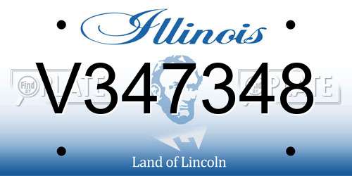 V347348 Illinois License Plate