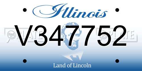 V347752 Illinois License Plate