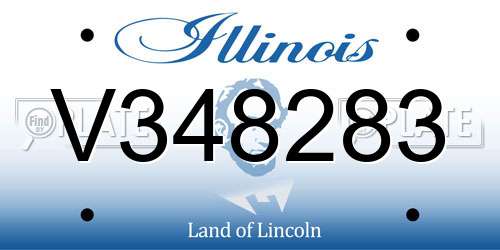 V348283 Illinois License Plate