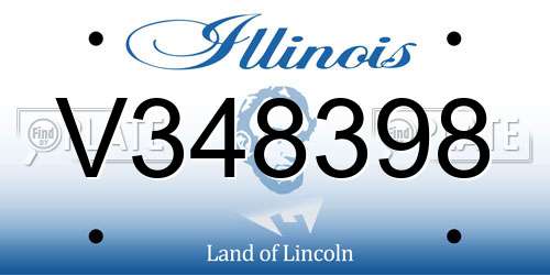 V348398 Illinois License Plate