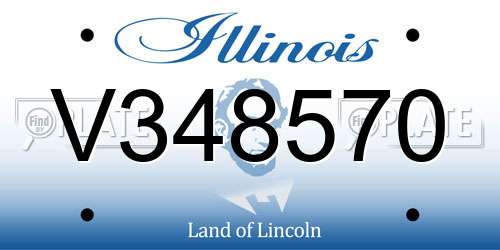 V348570 Illinois License Plate