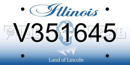V351645 Illinois License Plate