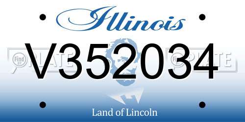 V352034 Illinois License Plate