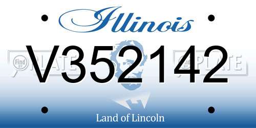 V352142 Illinois License Plate