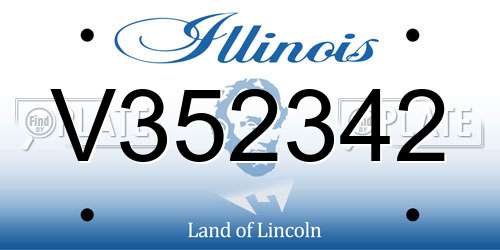 V352342 Illinois License Plate