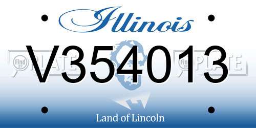 V354013 Illinois License Plate