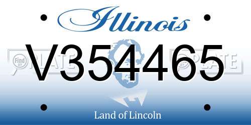 V354465 Illinois License Plate