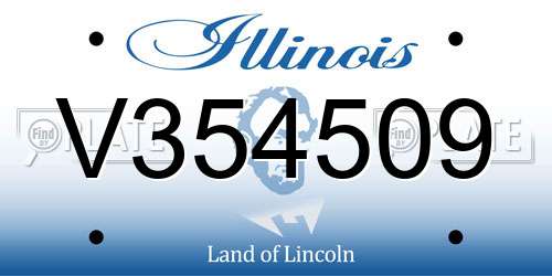 V354509 Illinois License Plate