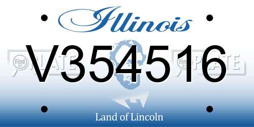 V354516 Illinois License Plate