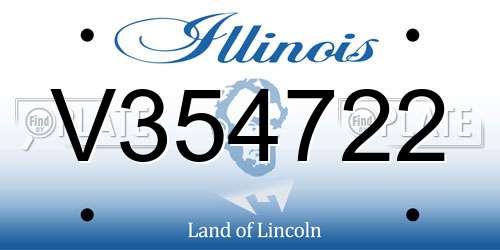 V354722 Illinois License Plate