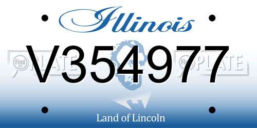 V354977 Illinois License Plate