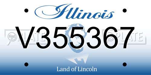 V355367 Illinois License Plate