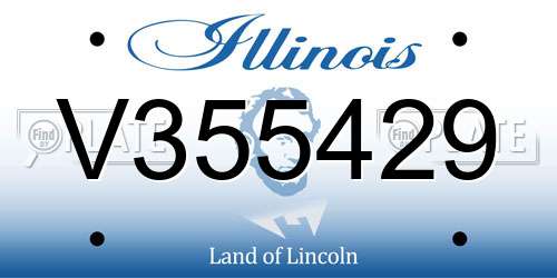 V355429 Illinois License Plate