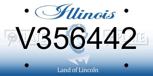 V356442 Illinois License Plate