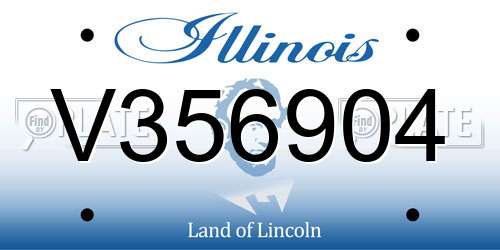 V356904 Illinois License Plate