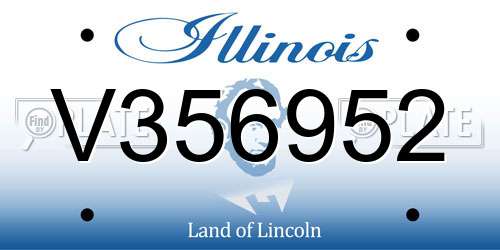 V356952 Illinois License Plate