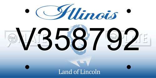 V358792 Illinois License Plate