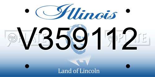 V359112 Illinois License Plate