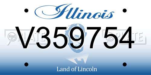 V359754 Illinois License Plate