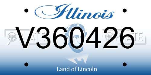V360426 Illinois License Plate
