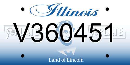 V360451 Illinois License Plate