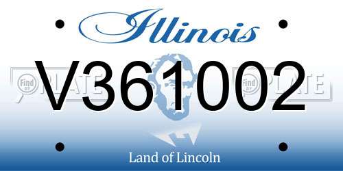 V361002 Illinois License Plate