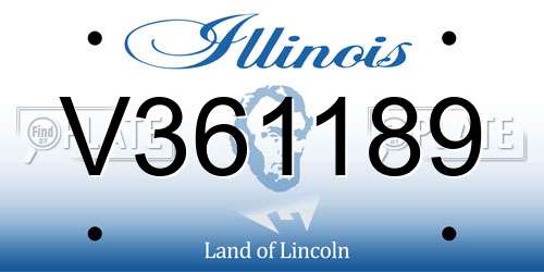 V361189 Illinois License Plate