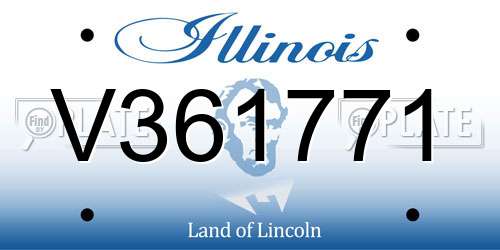 V361771 Illinois License Plate