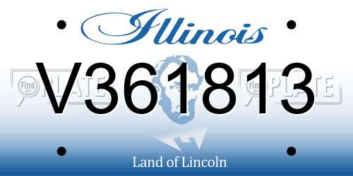 V361813 Illinois License Plate