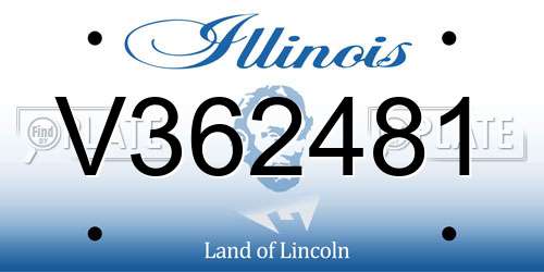 V362481 Illinois License Plate
