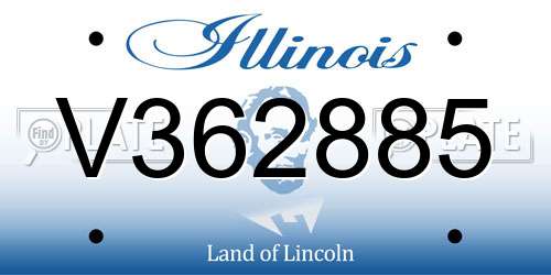 V362885 Illinois License Plate