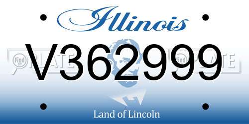 V362999 Illinois License Plate
