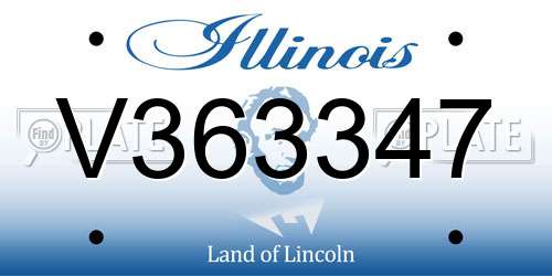 V363347 Illinois License Plate