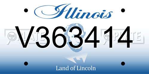 V363414 Illinois License Plate