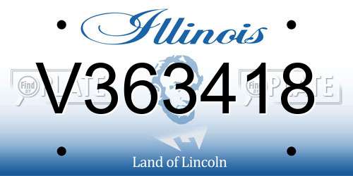 V363418 Illinois License Plate