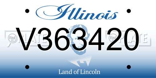 V363420 Illinois License Plate