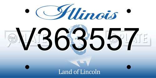 V363557 Illinois License Plate