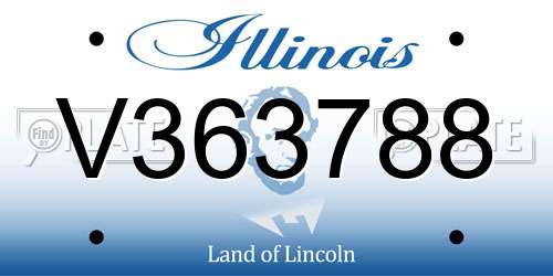 V363788 Illinois License Plate