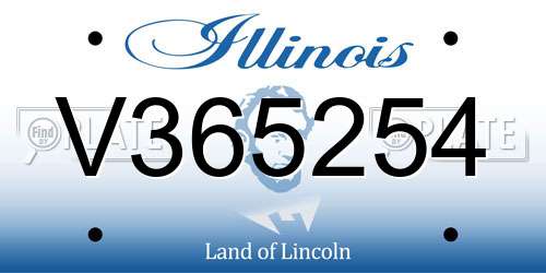 V365254 Illinois License Plate