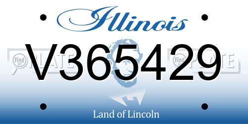 V365429 Illinois License Plate