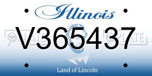 V365437 Illinois License Plate