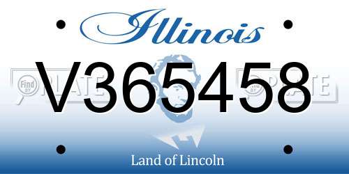 V365458 Illinois License Plate