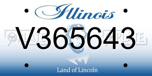 V365643 Illinois License Plate