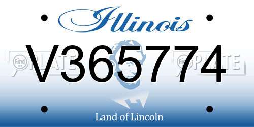 V365774 Illinois License Plate