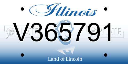 V365791 Illinois License Plate